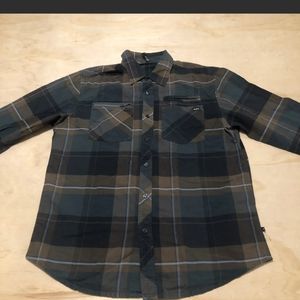RVCA Men's Long Sleeve Button Up Flannel Shirt Size Large